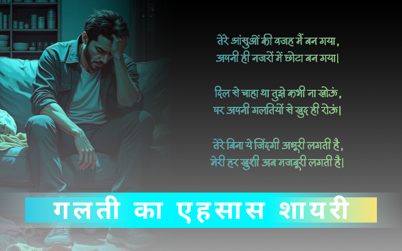 30+ Best गलती का एहसास शायरी | Realization of Mistake Shayari गलती का एहसास शायरी