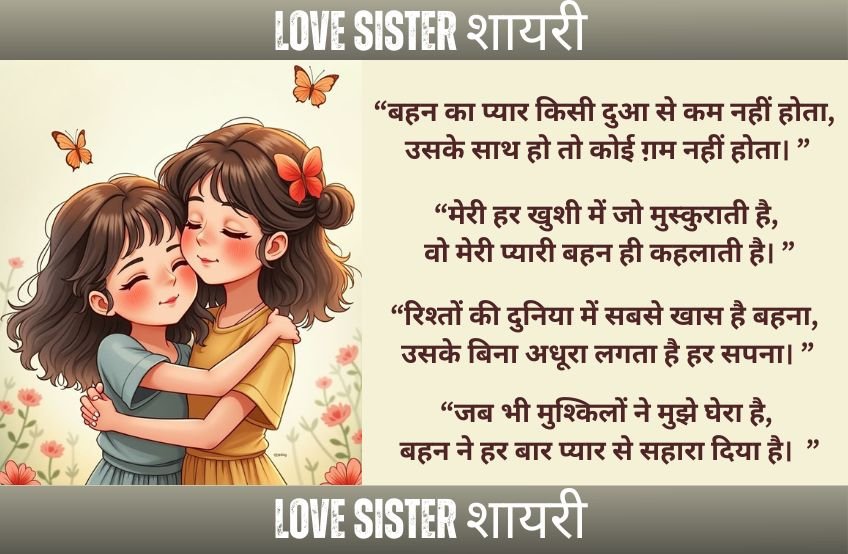 30+ Best Love Sister शायरी | बहन के लिए शायरी Love Sister शायरी